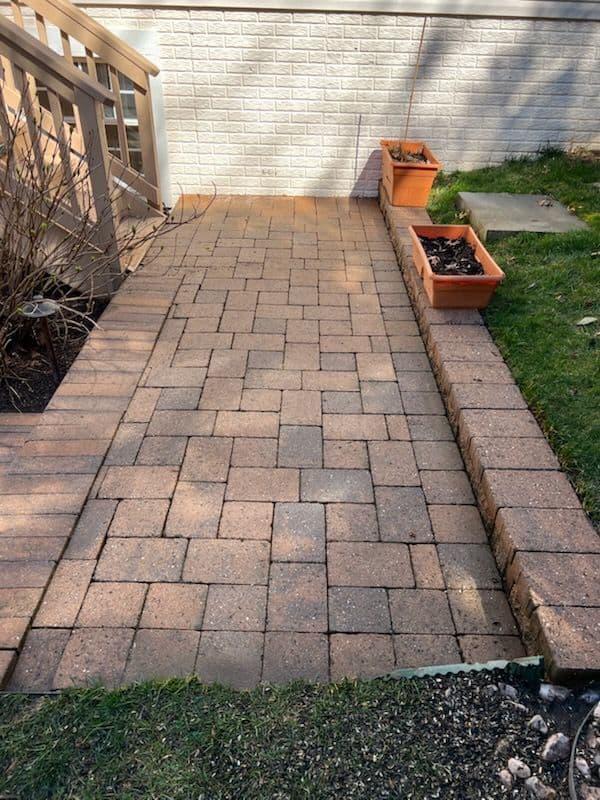 Gallery photos for Pristine Brick Path Removal of Moss and Dirt: Image #1
